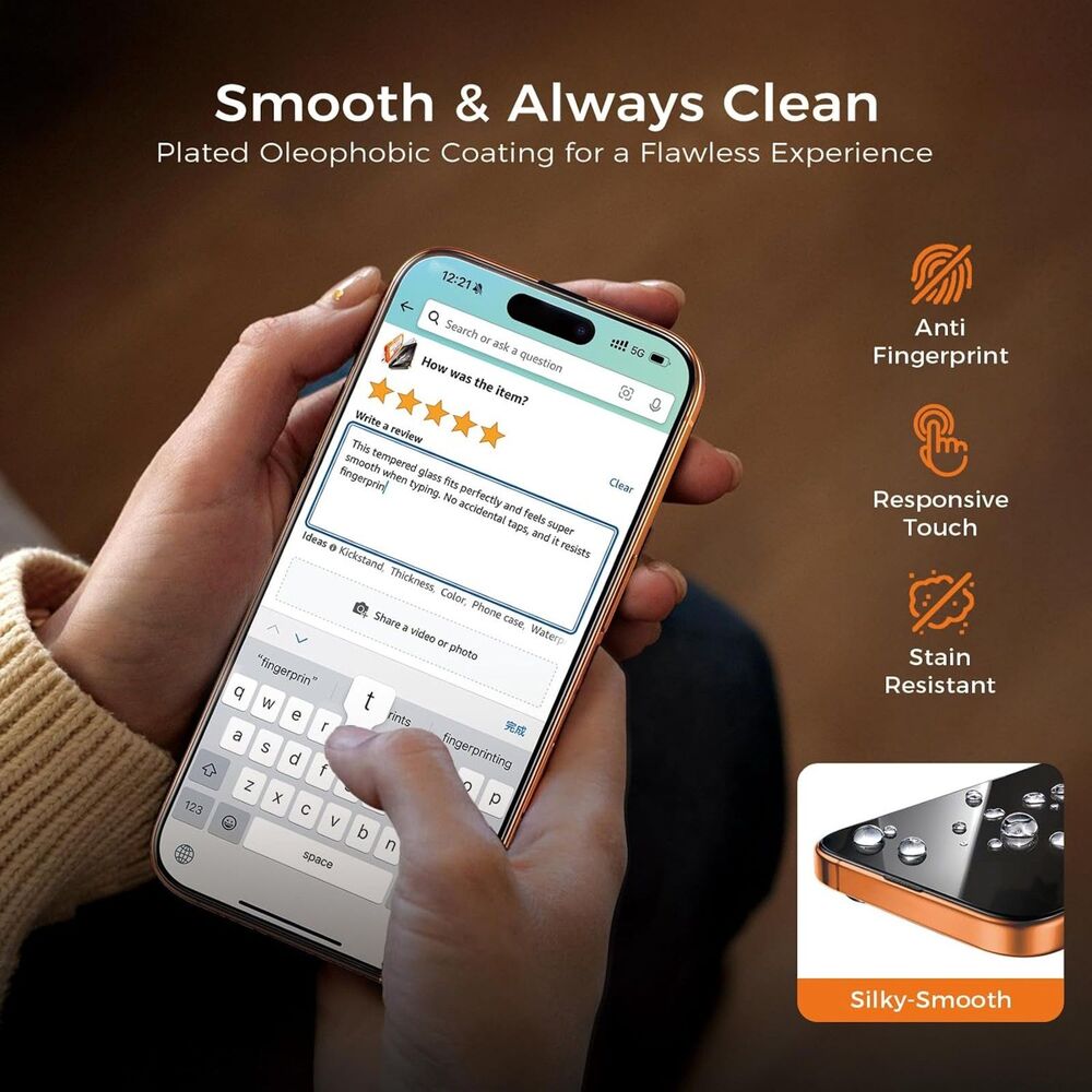 NeverBreak 2 Pack Screen Protector for iPhone 17 Pro 6.3" 9H Glass Edge